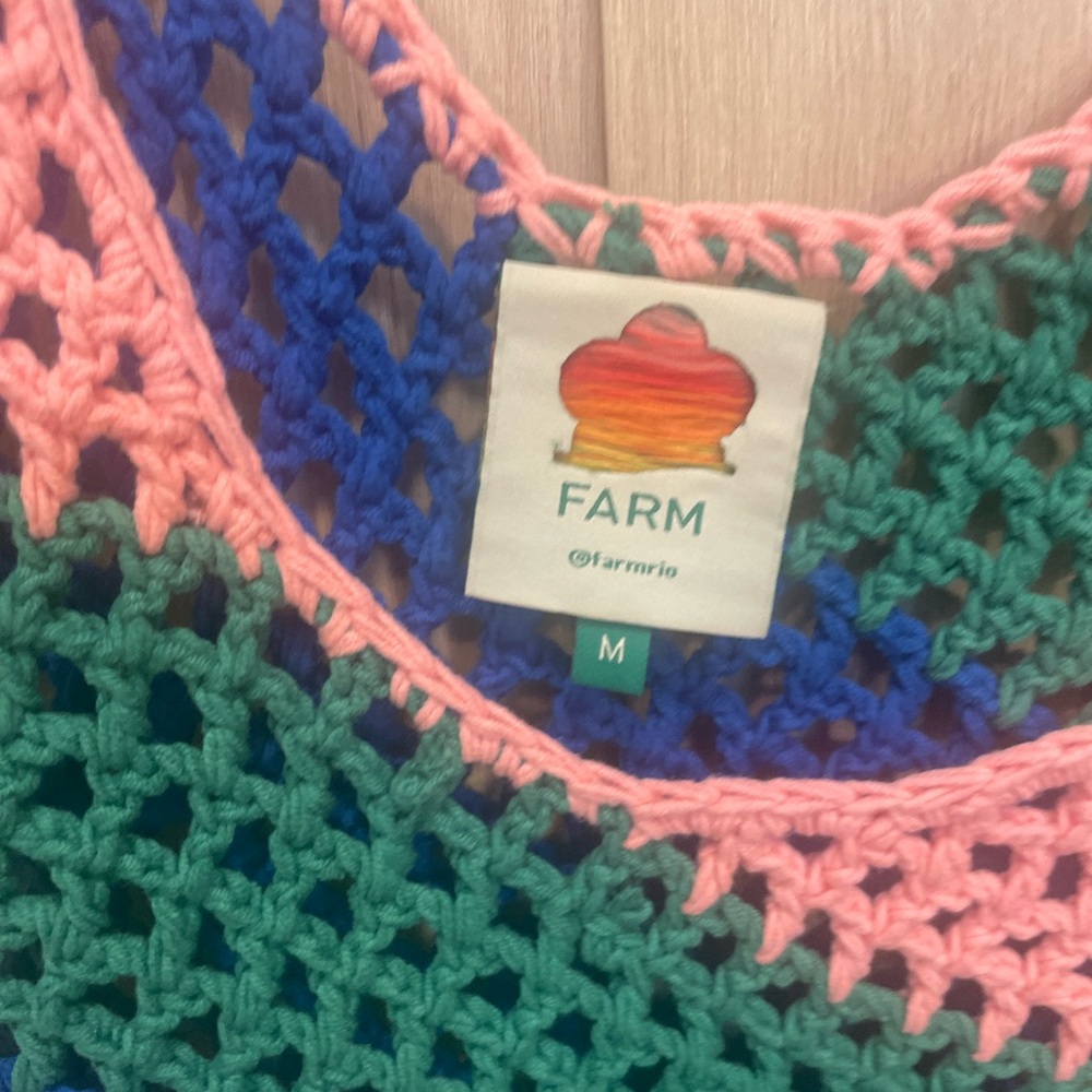 FARM Rio Colorful Crochet Crop Top - Picture 2 of 4